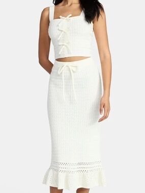 2pc NWT Madden NYC Women's Crochet Tank Top and Skirt Set